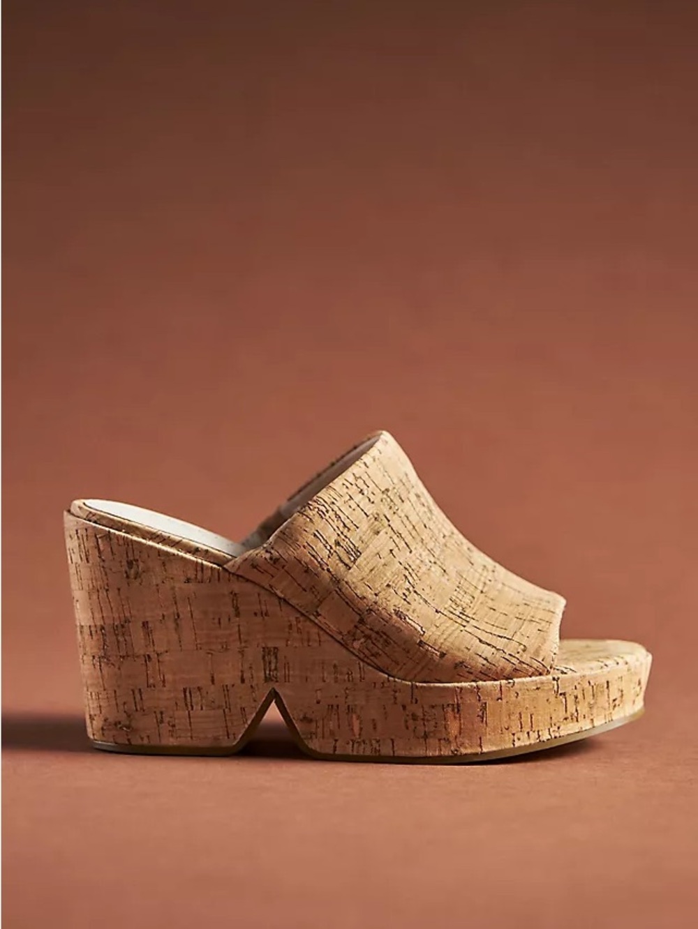 ANTHROPOLOGIE X CECELIA NEW YORK Frost Cork Platform Mule Slide - Natural Cork